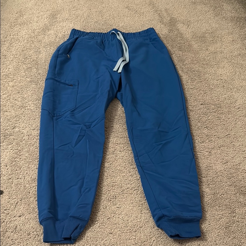 Figs Highwaisted Blue Jogger Pants with Drawstring